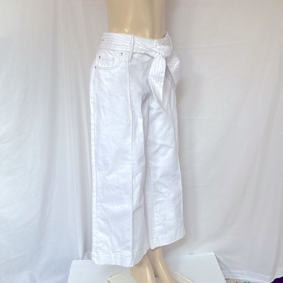 INC International Concepts Wide Leg Pants Size 16R White Color Belted NWT - Picture 3 of 8